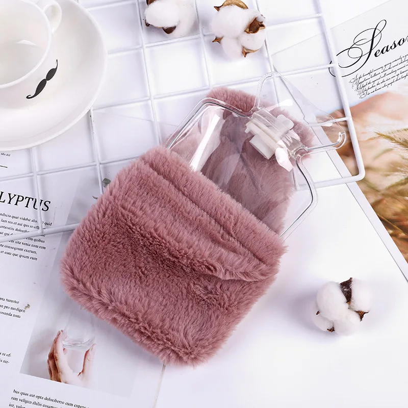 Cover Winter Warm Heat Reusable Hand Warmer Cute PVC Stress Pain Relief Therapy Hot Water Bottle Bag with Knitted Soft Cozy