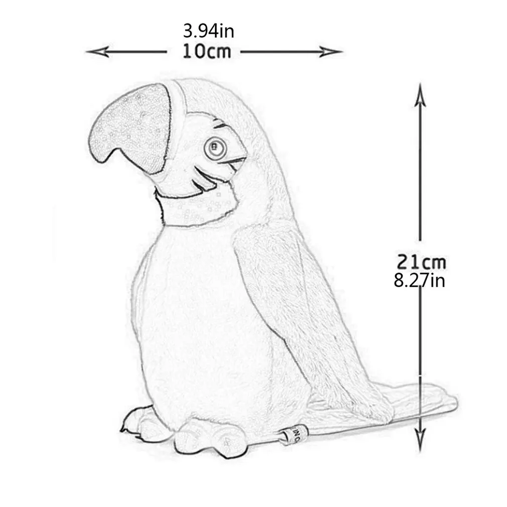 Электрический плюшевый записывающий говорящий лог Милый Попугай повторов волнистые крылья электрическая имитация попугая игрушка Макау