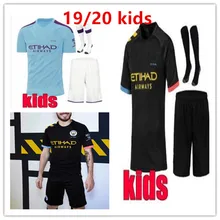 19, 20, Детский комплект, Футбольная Футболка «Манчестерский город», DE BRUYNE KUN AGUERO MAHREZ G. JESUS BERNARDO, Футбольная Детская рубашка «Манчестерский город»