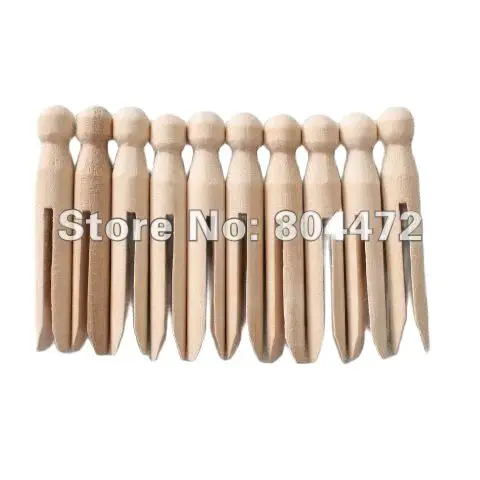 Clavija de madera Natural para dolly, pinzas para ropa de madera de estilo tradicional Dolly, pinzas para ropa redondas de madera, 10x