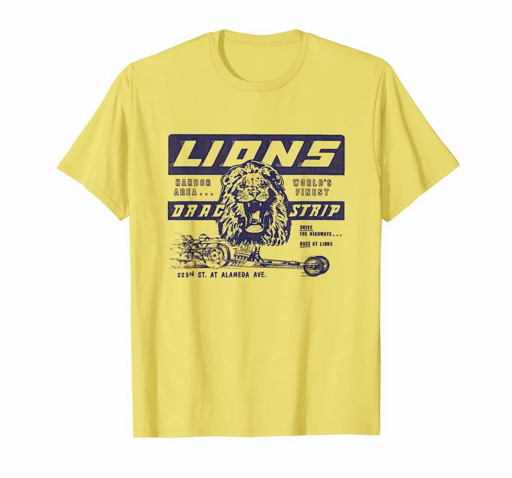 Brad Pitt's Once Upon A Time Tops Tee T Shirt Lions Drag Strip Cars Men Clothes Tops T ShirtT