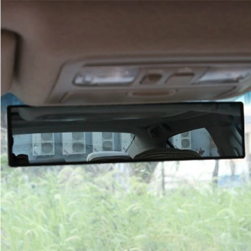 Car Clip On Panoramic Rearview Mirror Wide Angle Automotive Glass Mirror for Safer Reversing