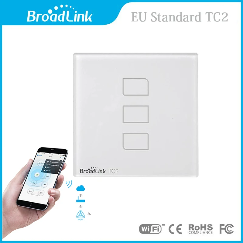 Broadlink TC2 ЕС WiFi переключатель Сенсорная панель стандарт Великобритании настенный
