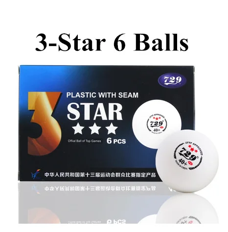 6BALLS White 729 Дружба 3 звезды 3 звезды пластик 40+ мяч для настольного тенниса прошитый материал АБС поли шарики для пинг-понга ITTF одобренные оптовые продажи - Цвет: 6BALLS White
