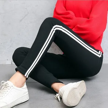 

Fitness athleisure women leggings 2020 new arrival striped slim splice black long leggins clothes ladieswear legging Jeggings