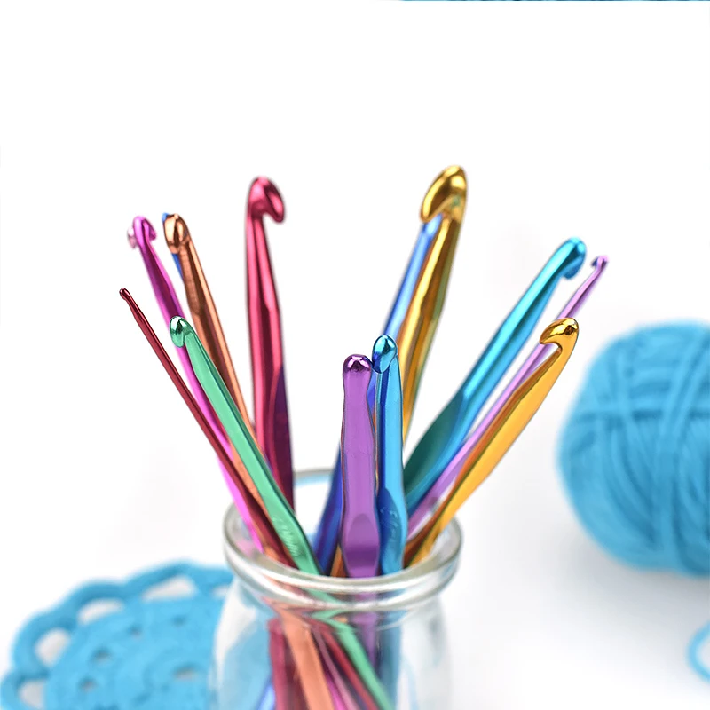 1pc 2mm to 10mm Crochet Hook Multicoloured Metal Craft Knitting