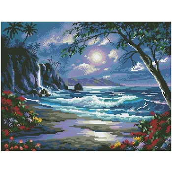 

Evening seascape patterns Counted Cross Stitch 11CT 14CT 18CT DIY Cross Stitch Kits Embroidery Needlework Sets home decor