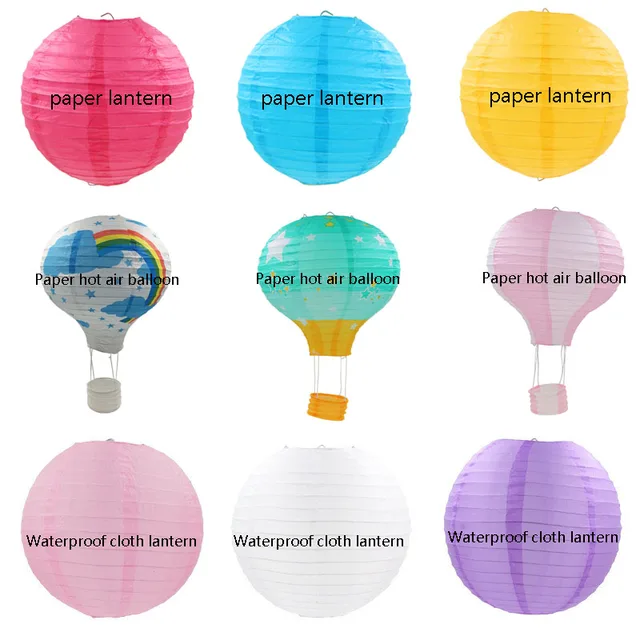 1Pc Hot Air Balloon Paper Lantern Chinese Hollow out Lanterns Cloth Lantern outdoor waterproof Birthday Wedding Party Decoration