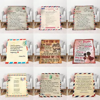 

Christmas Flannel Fleece Blanket Microfine Throw Blanket HD Printing Letter Pattern Personalized Christmas Thanksgiving Blanket