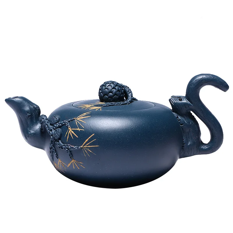 Handmade Zisha Kung-Fu Tea Teaware Drinkware for Green Black Tea Handmade Teapot Gypsy Clay Grape Pot Purple Yixing