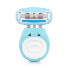 QSHAVE Для женщин бритвы мини Портативный бритья грива ног волосы от частной тела ручной бритвы 5-ти слойное лезвие Женская бритва с Чехол