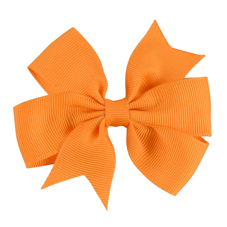 orange Nishine 10 шт./лот, бант из корсажной ленты для волос с зажимами, заколка для волос для маленьких девочек, заколки для волос, Детские аксессуары для фотосессии - Цвет: orange