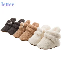 Meias de inverno do bebê da menina do menino botas fluff macio da criança sapatos primeiros caminhantes anti deslizamento quente recém nascido berço sapatos moccasin