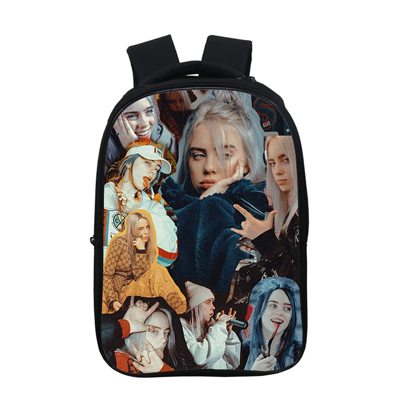 12 Хипстер Billie Eilish рюкзак детский подростковый рюкзак обратно в школу подарок двойной карман Bookbag 14,5 дюймов Мальчики Девочки школьная сумка - Цвет: 12