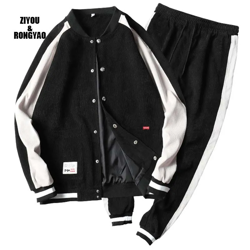 

2020 Fashion Autumn Track suit Male leisure relaxed New Men's Set Autumn Man Sport 2 Piece Sets Sport Suit Jacket Popular logo