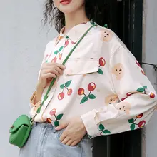 Aliexpress - Deeptown Vintage Women Shirts Cute Korean Style Fashion 2020 Print Women Blusas Long Sleeve Tops Autumn Loose Button Up Shirt