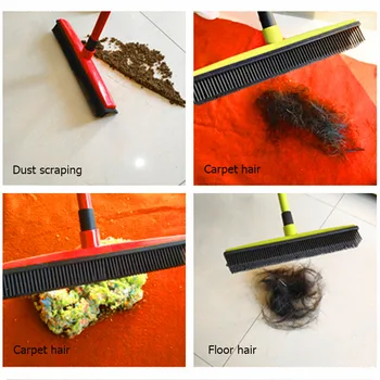 

Carpet Cleaning Tools Rubber Pet Hair Broom Telescopic Scratch Clean Sweeper Pet Accessories Cleaning Tool Lice Brush