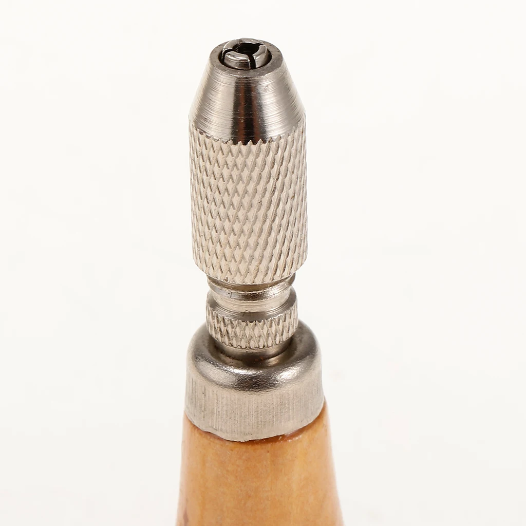 1 Set Jewelers Pin Vise Bead Drill Bits Wooden Handle Watches Repair Tool
