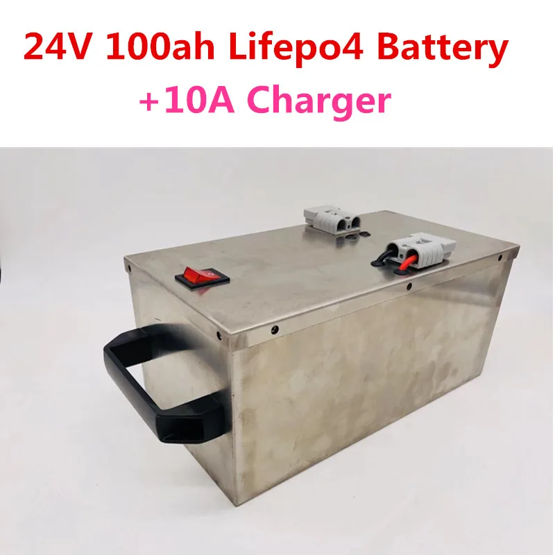 With metal case Водонепроницаемый 24V 100AH Электрический велосипед 24V гольф-карт Lipo Батарея для E трехколесный мотоцикл вилка вилочного погрузчика+ 29,4 v 10A Зарядное устройство - Цвет: With metal case