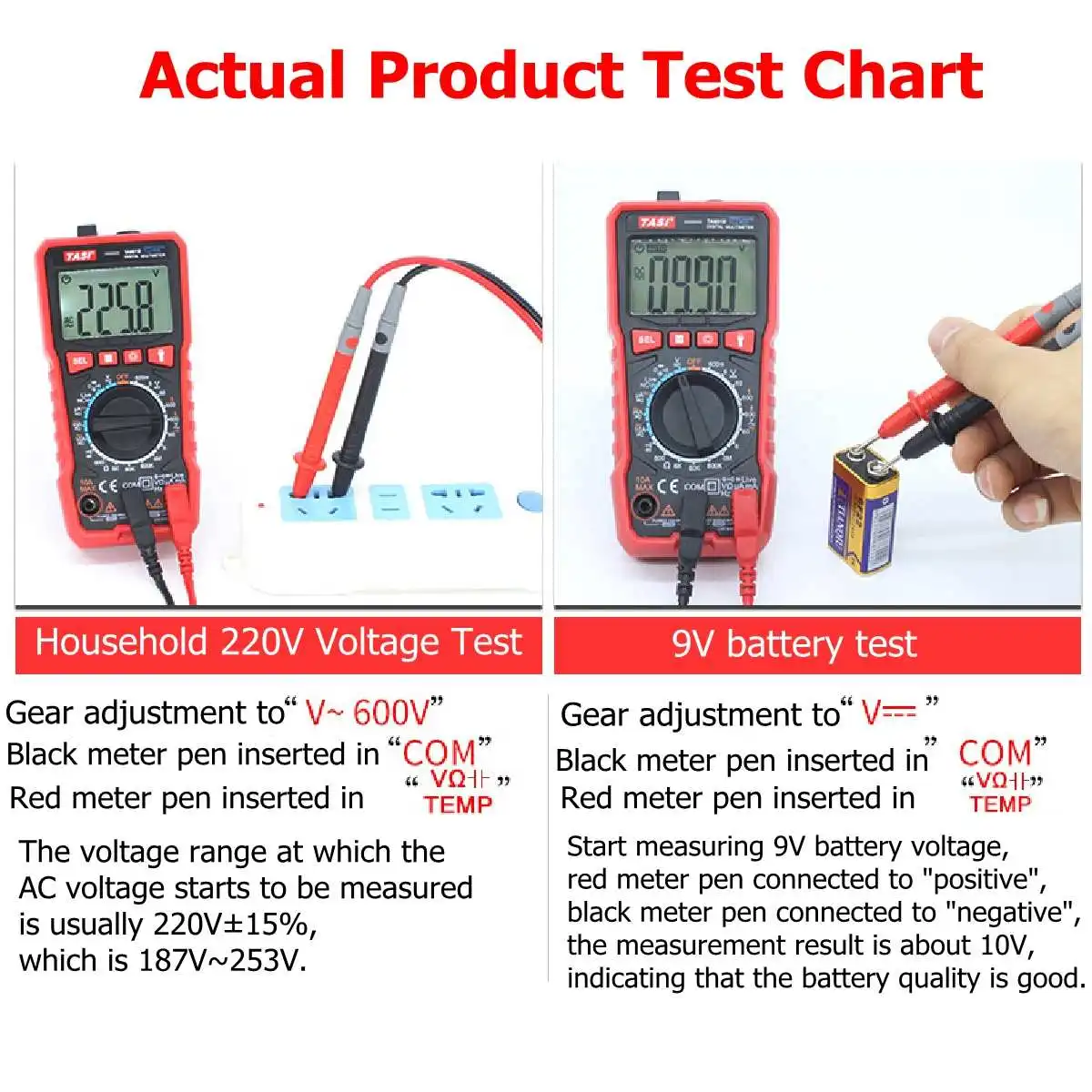TA801C True RMS ЖК цифровой 9999 отсчетов автоматический мультиметр AC/DC тестер метр