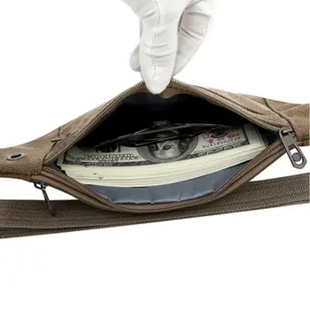 

Men Canvas Fabric Waist Pack Pouch Military Bag Belt Bags Zipper Waist Pack Bag Fanny Festival Waist Belt Pouch Pack Bum Bag