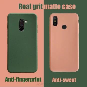 

soft real grit case on for xiaomi mi play pocophone F1 mix max 3 2s 2 redmi note 5a 4x 4a 5 plaus anti fingerprint back cover