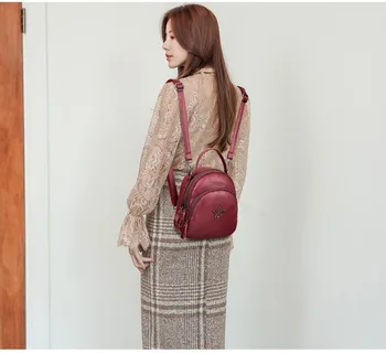 

2020 New Women's Backpack Korean Version PU Wild Fashion Multifunctional Dual Purpose Shoulder Messenger Bag