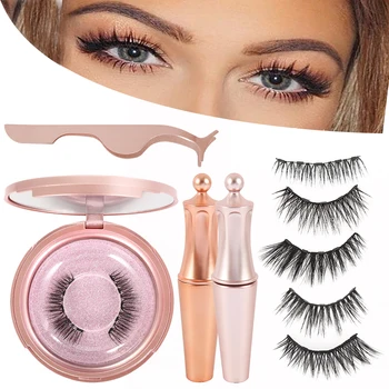 

5 Magnet Eyelash kit Magnetic Liquid Eyeliner& Magnetic False Eyelashes & Tweezer Set Waterproof Long Lasting Eyelash Extension