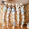 Let's Make Pacifier Chain 1pc Baby Teeting Chains Crochet Rabbit Panda Beads Wooden Clips Wood Teether Tiny Rod Kids Dummy Clips 5