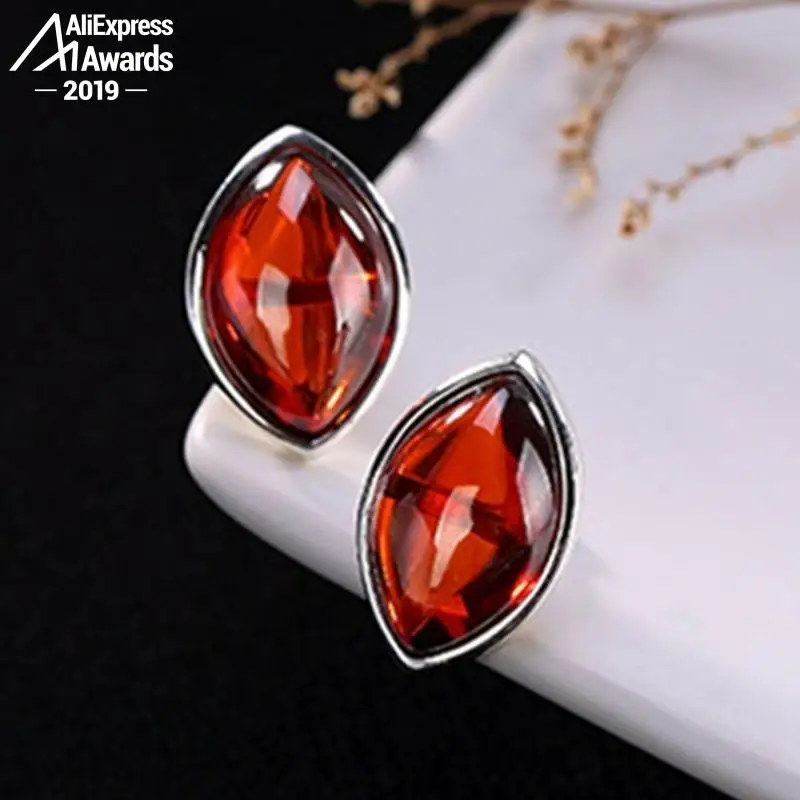 Женские серьги-гвоздики с рубином в стиле ретро | Украшения и аксессуары