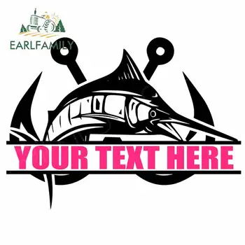 

EARLFAMILY 13cm x 9.6cm for Your Text Here Crab Eats Fish Cartoon Car Stickers Vinyl Car Wrap Waterproof Decal for VAN Laptop