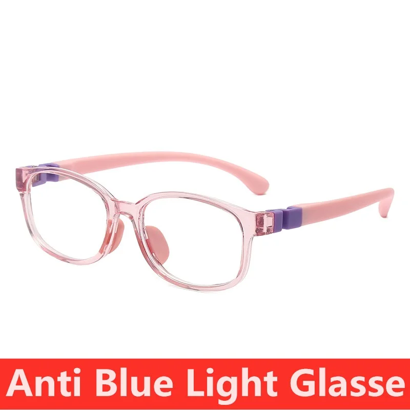 Anti Blue Light Glasses Kids Square Computer Silicone Frame Eyewear For Boys Girls