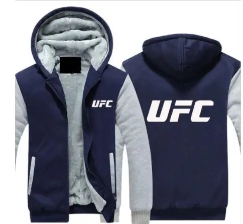 Для UFC, мужская куртка с буквенным принтом и логотипом, плотное пальто, мужские толстовки, теплое пальто, хлопковая куртка, флисовая толстовка с капюшоном, толстовки с длинным рукавом - Цвет: 4