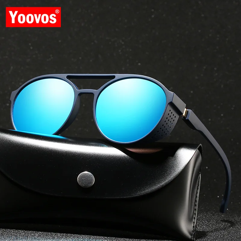 

Yoovos Round Sunglasses Men 2019 Steampunk Retro Vintage Sunglasses Men Punk Sun Glasses For Men Mirror Gafas De Sol Hombre