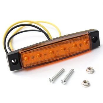 

10 X Yellow 24V 6LED Side Marker Indicators Lights Lamps For Bus Truck Trailer