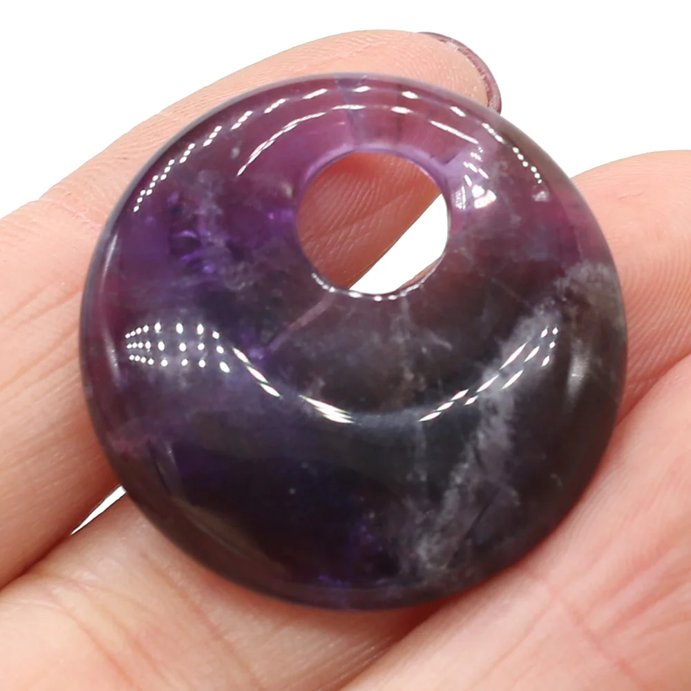 Natural Stone Beads Big Hole Agates Beads Round Shape for Making DIY Jewely Necklace Accessories Gift Size 30x30mm Hole 8.5mm