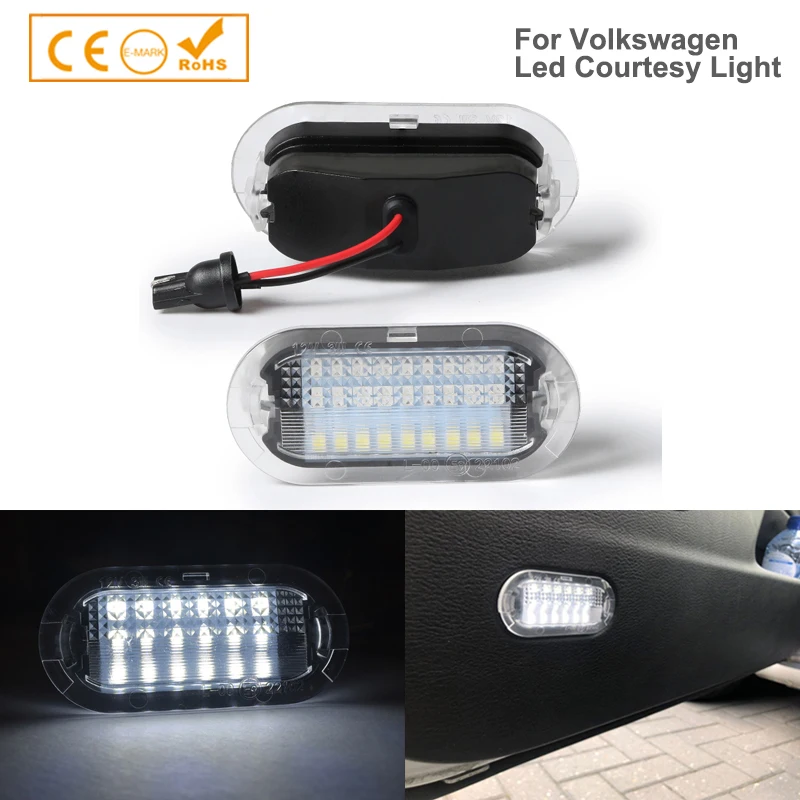

2pcs LED Courtesy Door Light Welcome Lamp For VW/SKODA/SEAT Bora Golf Polo Touran Jetta Beetle Sharan Vento Octavia Leon Toledo