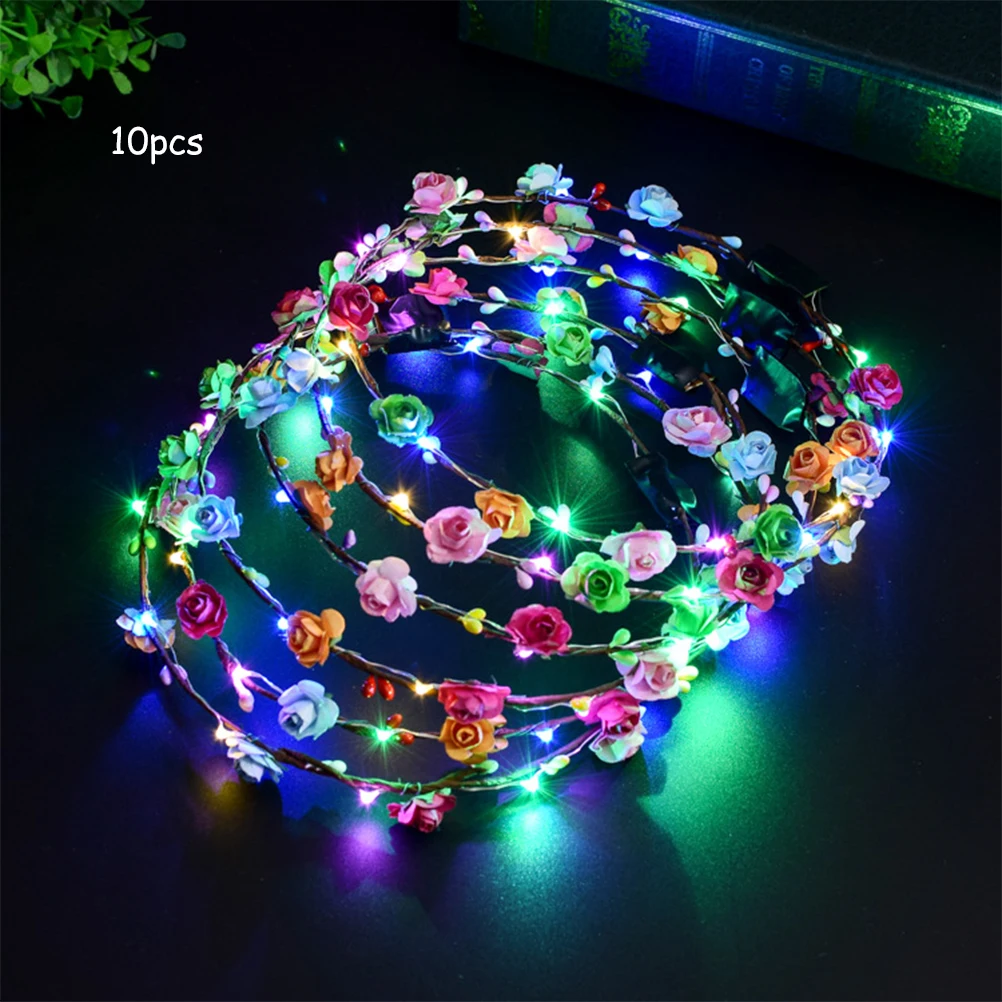 Венок с цветами для свадебной вечеринки светодиодный светильник 10 шт. венок