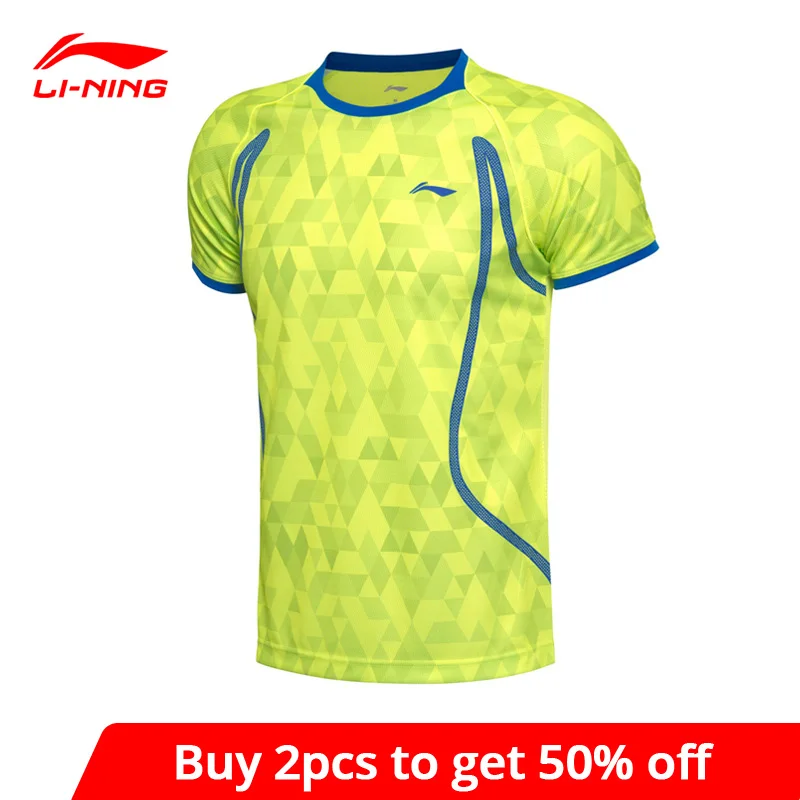 Li-Ning мужские рубашки для бадминтона дышащие футболки спортивные с подкладкой li