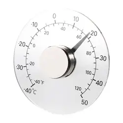 Transparent Outdoor Window Thermometer Clock - Weather Monitoring Tool (WHITE)