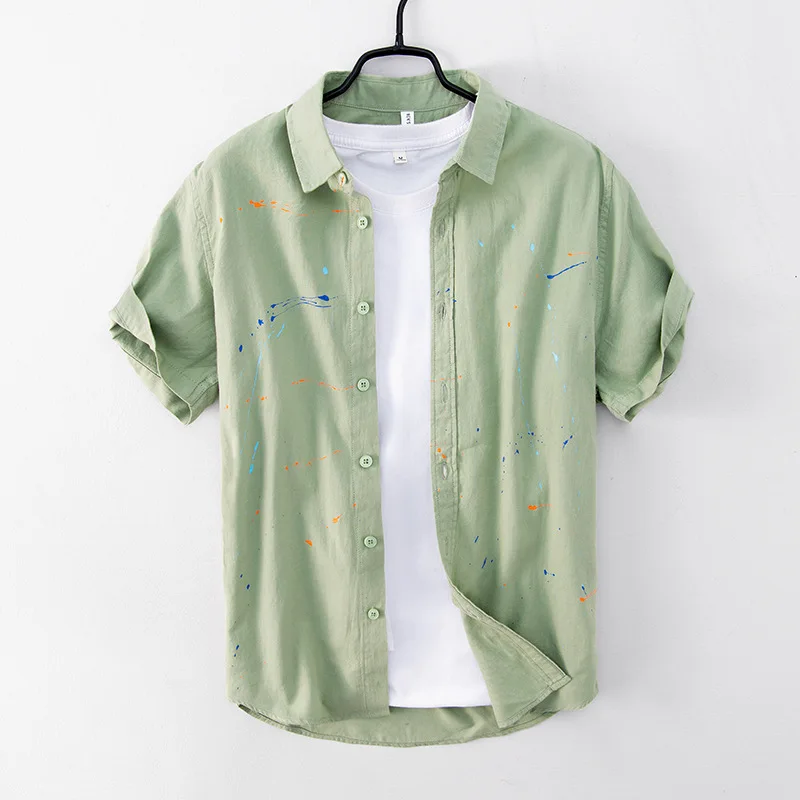 Camisa Glanshirt de Algodón de color Verde para hombre Hombre Ropa de Camisas de Camisas informales de botones 
