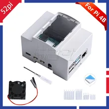 52Pi ABS электрическая коробка пластиковый корпус для Raspberry Pi 4 Модель B, с охлаждающими вентиляторные радиаторы отвертка для Raspberry Pi 4B