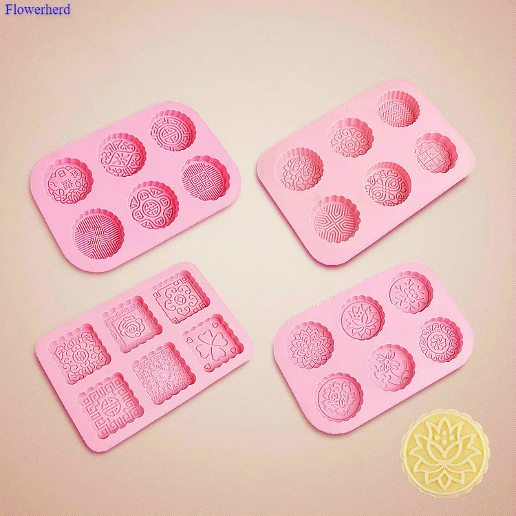 24 Pattern 3D Round &amp Square 6-Cavity Silicone Soap Mold Fondant Cake DIY Chocolate Form Decoration | Дом и сад