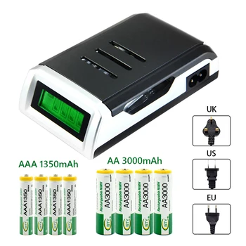 

BTY 1.2V AAA NI-MH Battery AA 3A 2A Rechargeable Battery for Remote Control Toy Batery Smoke Alarm With C905W Smart Charger 4Pcs