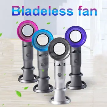 

USB Rechargeable Portable Bladeless Fan Handheld Cooler Mini No Leaf Desk Fan With 3 Speed Level Fan For Desktop Laptop