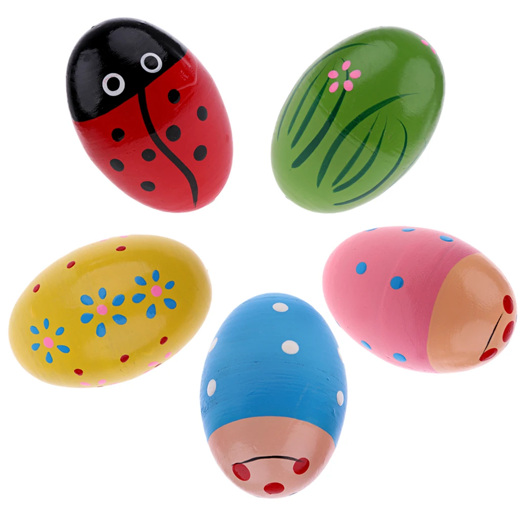 Wood Hand Shaker Egg Intelligence Percussion Toy For Early Learning Musical Instruments