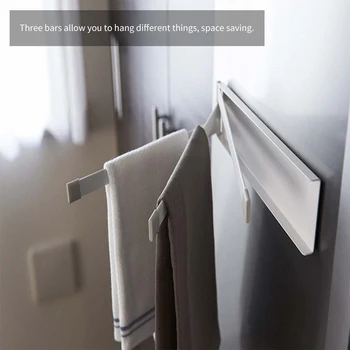 

Kitchen Metal Hanging Rack Magnet Bar For Hanging Cleaning Cloth Towel Fridge Hanger Rack Refrigerator Door Hanger