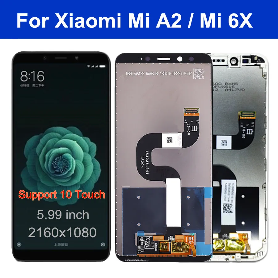 

AAA Quality For XiaoMi Mi A2 MIA2 LCD Display Digitizer Touch Panel screen Replacement For Xiaomi Mi 6X LCD Digiziter Assembly