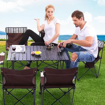 

Outdoor Folding Table Aluminum Alloy Long Table Barbecue Camping Recreational Portable Folding Table And Chair Self-driving