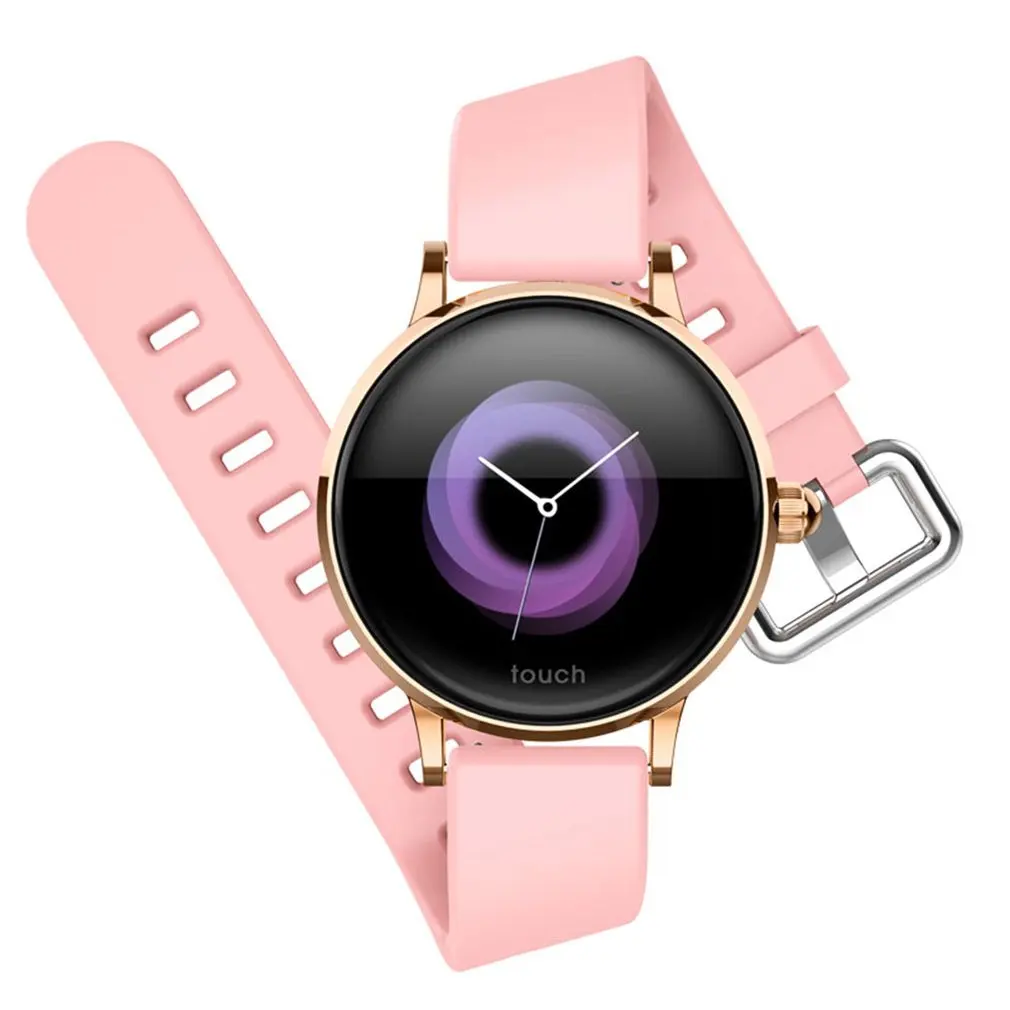 Pink S9 Smart Bracelet Female Physiological Cycle Heart Rate Blood Pressure Women Smart Band Wristband Magnetic Absorption Charging - Color: Pink
